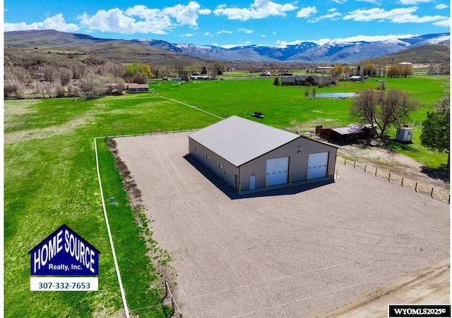 2238 Sinks Canyon Rd, Lander, WY 82520 - aerial view featuring a mountain view and a rural view