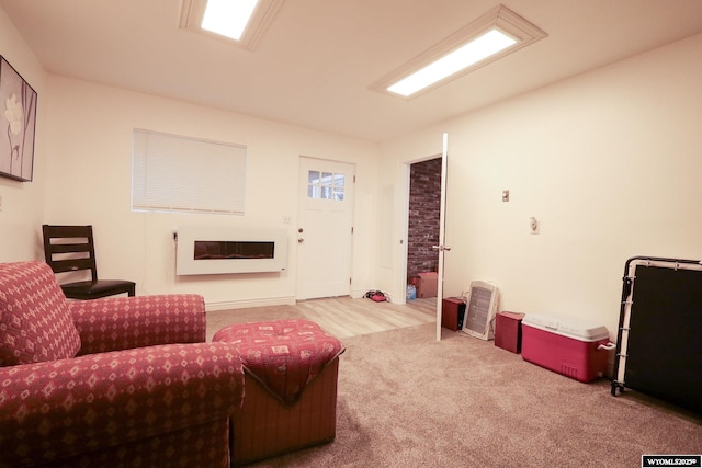 living room with carpet flooring