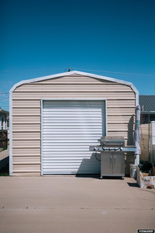 view of garage