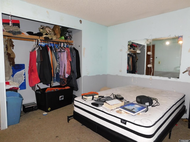 479 Hoskins Ln, Rock Springs, WY 82901 - carpeted bedroom with a textured ceiling and a closet