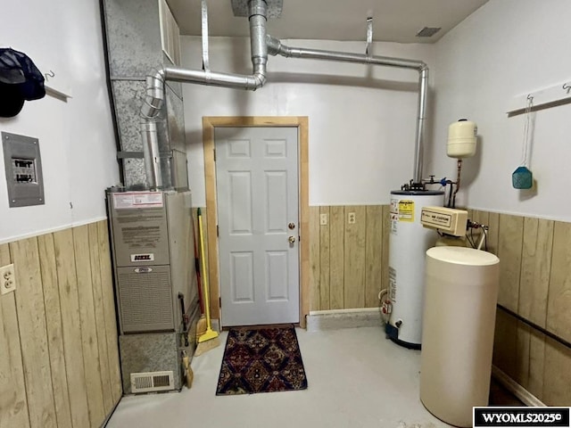 utilities with electric panel and water heater