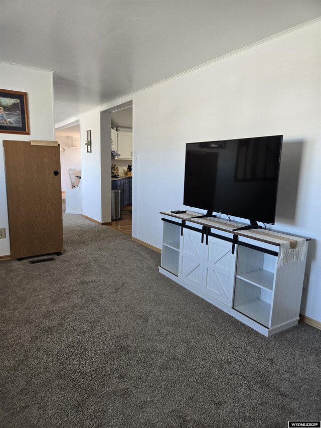 716 E 3rd St, Marbleton, WY 83113 - unfurnished living room featuring carpet floors and baseboards