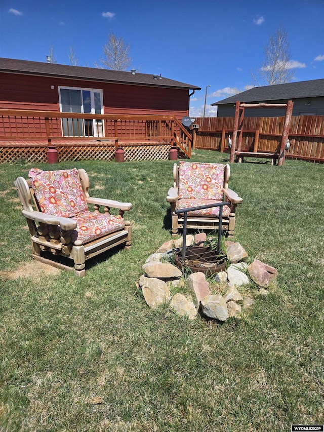 716 E 3rd St, Marbleton, WY 83113 - view of yard featuring a deck