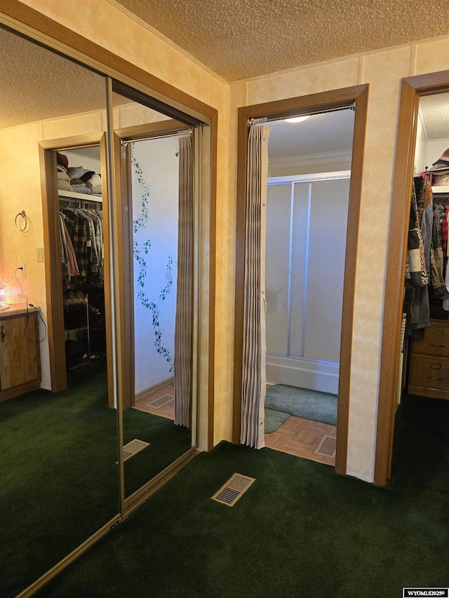 716 E 3rd St, Marbleton, WY 83113 - hall featuring a textured ceiling and carpet floors