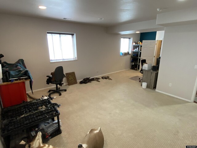 4230 S Oak St, Casper, WY 82601 - carpeted office with baseboards and recessed lighting