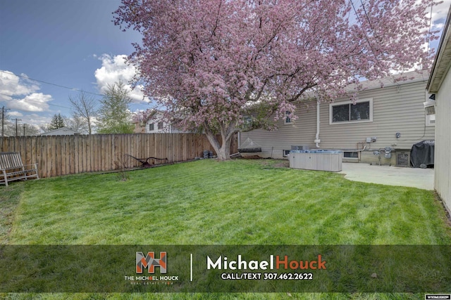 view of yard with a patio area