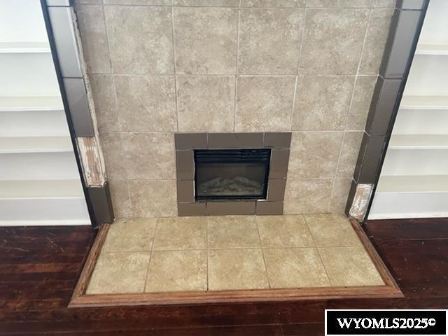 detailed view of a fireplace
