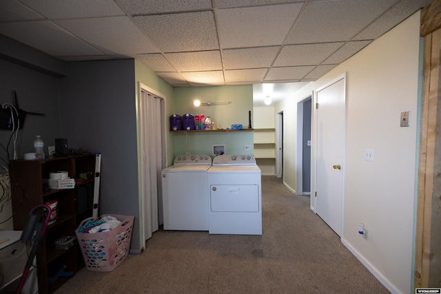 108 Cherokee Ct, Evanston, WY 82930 - washroom featuring separate washer and dryer and carpet