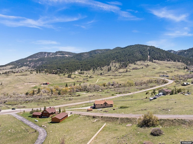 view of mountain background featuring rural landscape