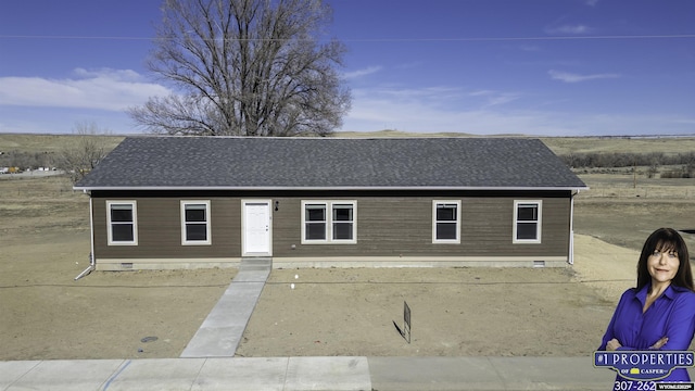 430 W Platte, Glenrock, WY 82637 - view of front of property with a shingled roof and crawl space