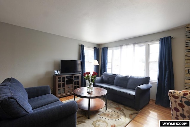living room with light wood-style floors