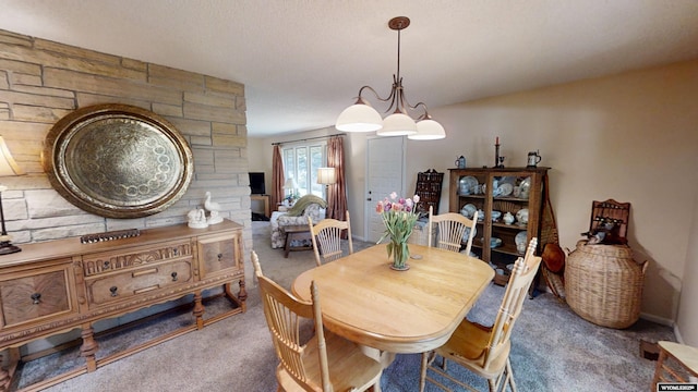 view of carpeted dining room