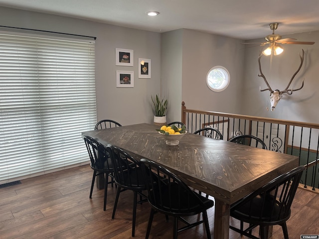 2715 Colorado Dr, Green River, WY 82935 - dining space with a ceiling fan and wood finished floors