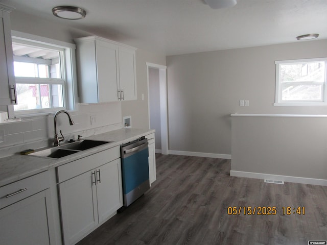 263 N 2nd Street E, St, Green River, WY 82935 - kitchen with dishwashing machine, a sink, healthy amount of natural light, and backsplash