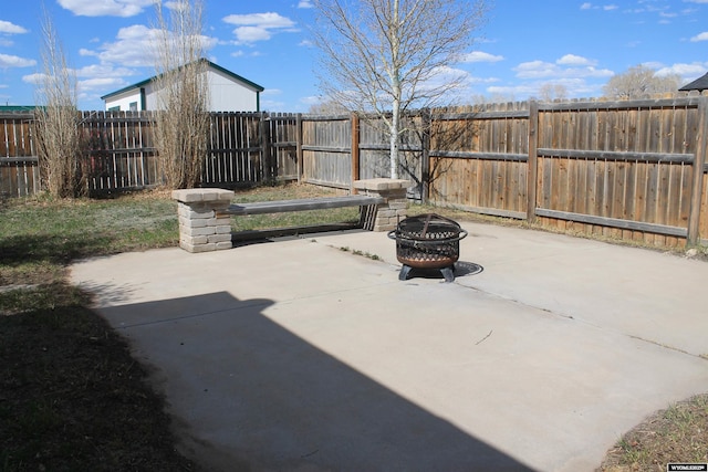 7 N Schmid Dr, La Barge, WY 83123 - view of patio / terrace featuring a fire pit and a fenced backyard