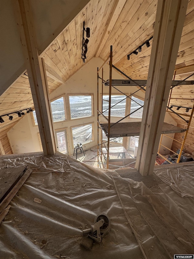 71 Sterling Dr, Daniel, WY 83115 - unfurnished bedroom featuring wooden ceiling and lofted ceiling