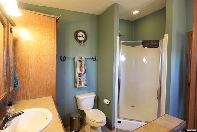 33 Oxbow Rd, Buffalo, WY 82834 - bathroom with a sink, a shower stall, and toilet