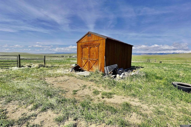 33 Oxbow Rd, Buffalo, WY 82834 - view of shed with a view of countryside and fence