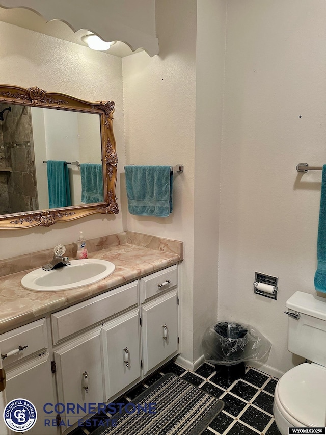 bathroom with toilet and vanity