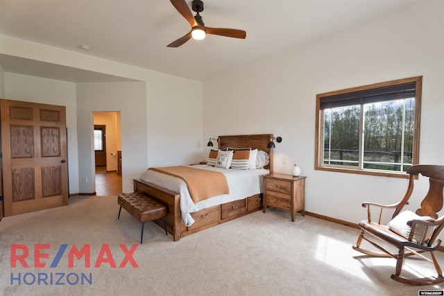 6 Chapparal, Douglas, WY 82633 - carpeted bedroom featuring baseboards and a ceiling fan