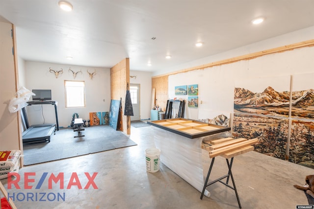 6 Chapparal, Douglas, WY 82633 - recreation room featuring concrete flooring and recessed lighting