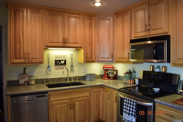 kitchen featuring stainless steel appliances and a sink