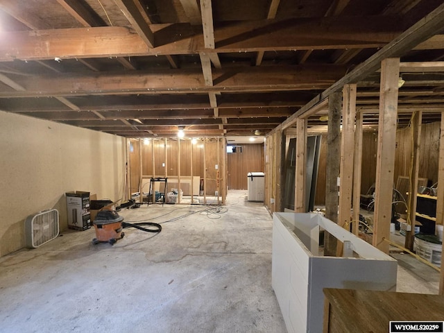 view of unfinished below grade area
