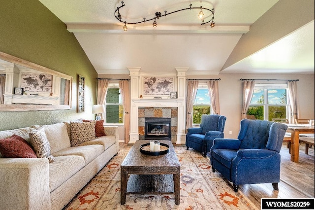 1705 N Heights Cir, Sheridan, WY 82801 - living area with light wood-type flooring and a fireplace