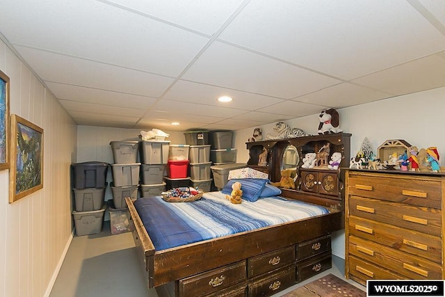 508 Sidney St, Rock Springs, WY 82901 - bedroom featuring a drop ceiling, baseboards, and recessed lighting