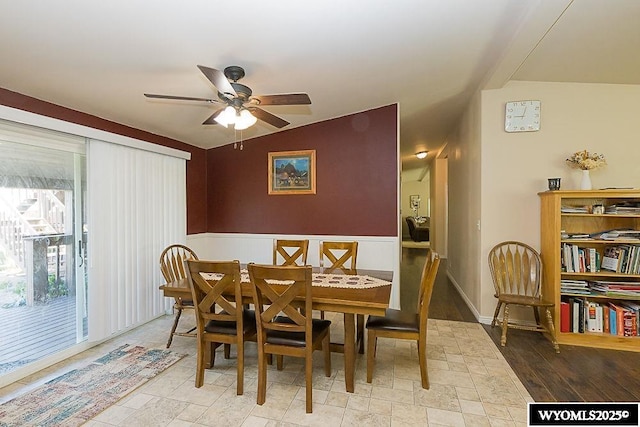 15 Greve Cir, Rock Springs, WY 82901 - dining area with ceiling fan