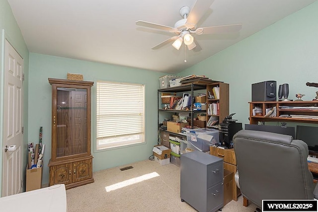 15 Greve Cir, Rock Springs, WY 82901 - home office with a ceiling fan and carpet flooring