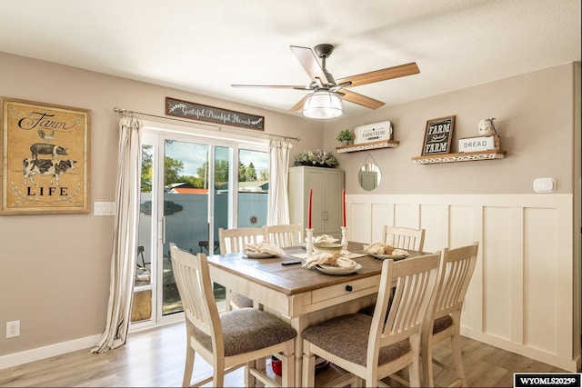 750 N Adams Ave, Buffalo, WY 82834 - dining space with a ceiling fan and light wood finished floors