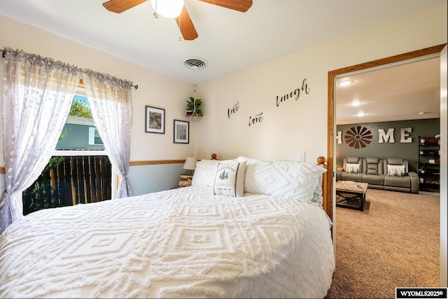 750 N Adams Ave, Buffalo, WY 82834 - bedroom featuring carpet floors and ceiling fan
