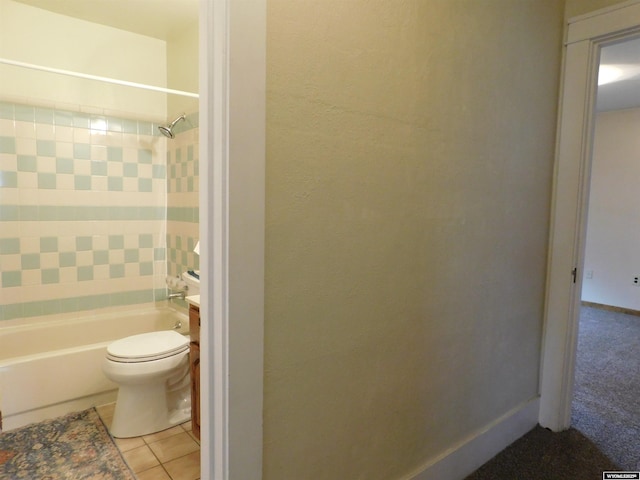 295 N 1st Street E, St, Green River, WY 82935 - bathroom with toilet, shower / tub combination, tile patterned flooring, and vanity