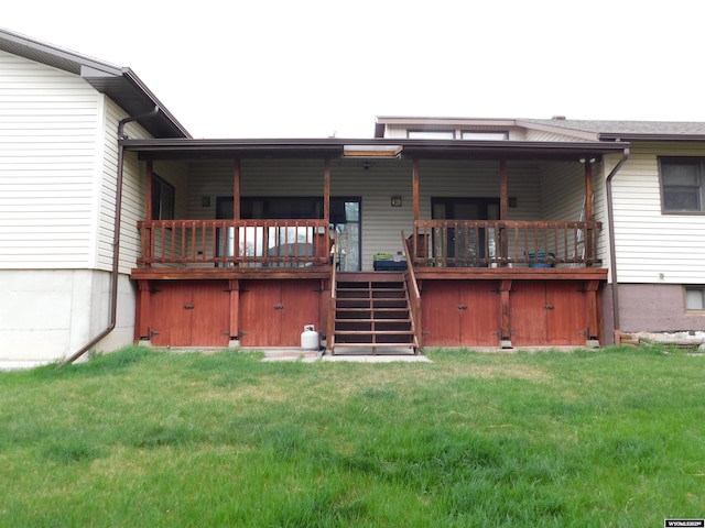 295 N 1st Street E, St, Green River, WY 82935 - back of house with stairway and a lawn