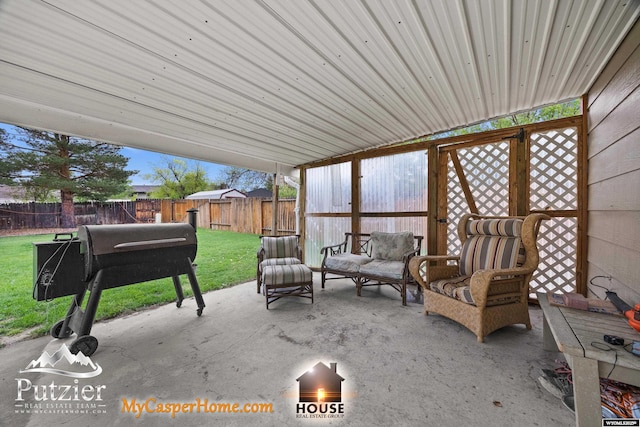 sunroom / solarium with an outdoor living space