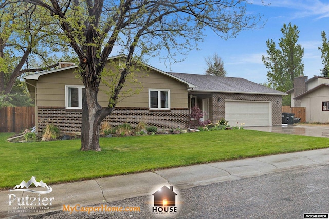 ranch-style house featuring brick siding, an attached garage, and driveway