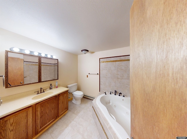 7 Raschell Ct, Lander, WY 82520 - full bath featuring toilet, a whirlpool tub, vanity, and baseboard heating