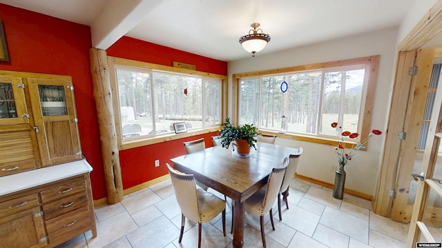 2908 Esterbrook Rd, Esterbrook, WY 82633 - dining space with baseboards and light tile patterned floors