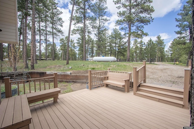 2908 Esterbrook Rd, Esterbrook, WY 82633 - deck with view of wooded area