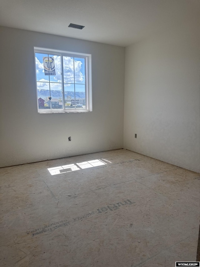 view of spare room