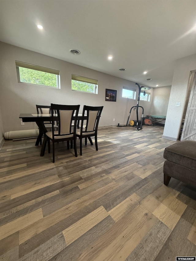 41 Ridgewater Ln, Douglas, WY 82633 - dining area featuring baseboards, recessed lighting, and wood finished floors