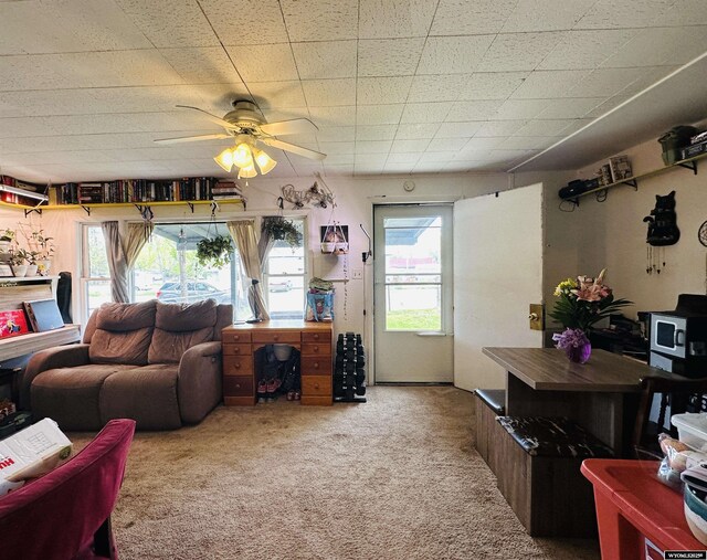 308 W Monroe St, Riverton, WY 82501 - carpeted living area featuring plenty of natural light and ceiling fan