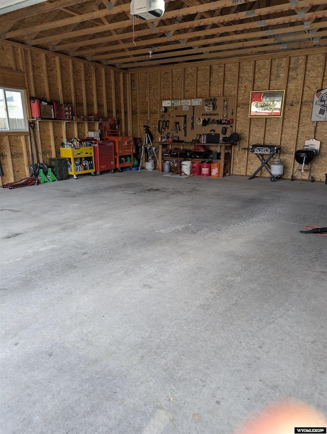 1206 E Park Ave, Riverton, WY 82501 - garage featuring a workshop area and a garage door opener