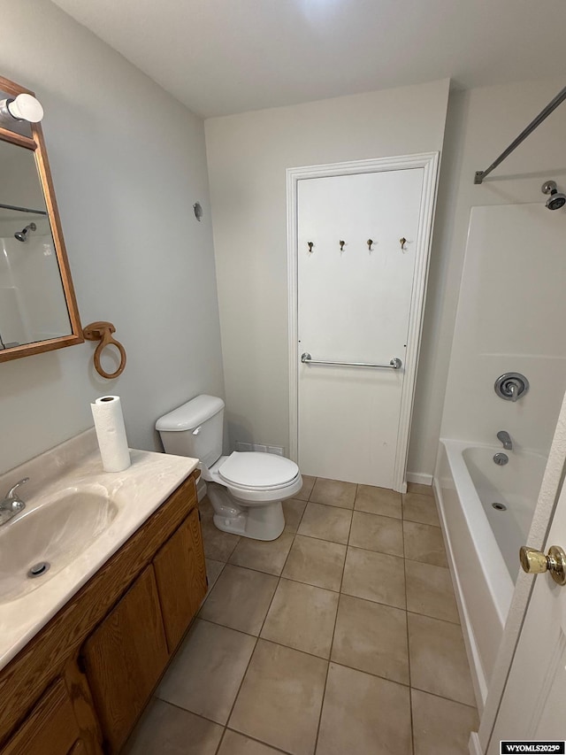 221 Fir St, Buffalo, WY 82834 - bathroom with vanity, tile patterned floors, toilet, and shower / bath combination