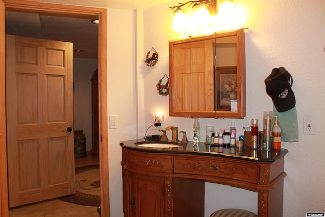 588 S Oak St, La Barge, WY 83123 - bathroom featuring vanity and tile patterned floors