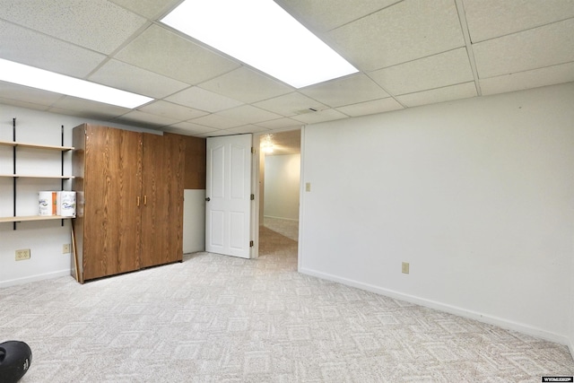 4451 S David St, Casper, WY 82601 - finished basement with a drop ceiling, carpet floors, and baseboards