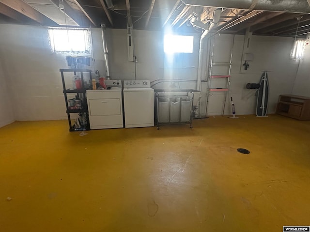 101 9th, Sinclair, WY 82334 - basement featuring washing machine and dryer