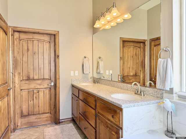 617 Lucille Cir, Evanston, WY 82930 - full bathroom featuring double vanity and tile patterned flooring