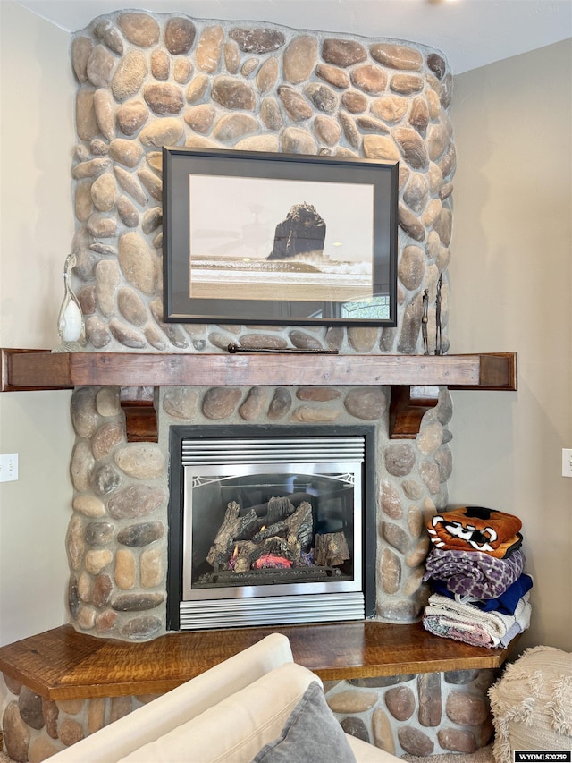 617 Lucille Cir, Evanston, WY 82930 - detailed view of a stone fireplace